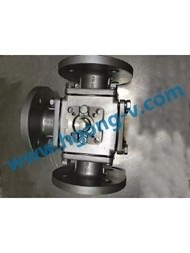 API/DIN flange stainless steel Three way ball valve